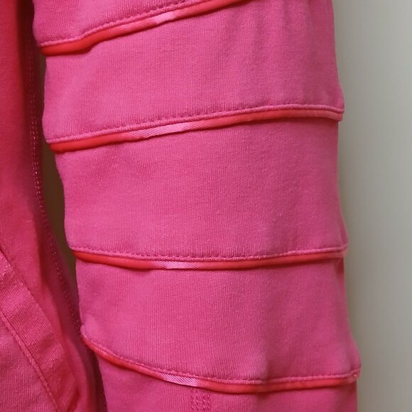 Lululemon Mogul Full-Zip Satin Ribbon Trim Jacket RARE size 8 hot pink - Picture 5 of 9